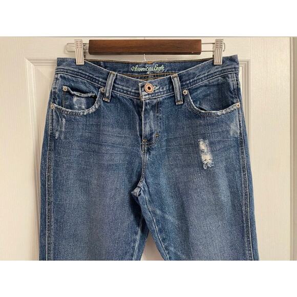 American Eagle Favorite Flare Jeans Distressed - Size 4 Reto Boho festival - Picture 2 of 7